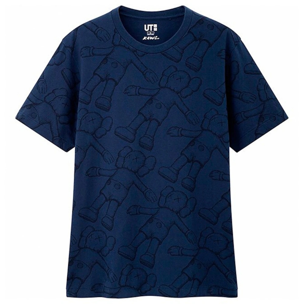 KAWS x Uniqlo All Over Holiday Print Tee (US Sizing) Blue LARGE